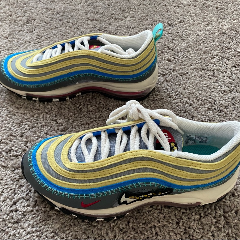 Nike Air Max 97 SE GS Air Sprung Kids Caterpillar Shoes DN4381-001 5Y Womens 6.5